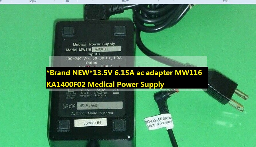 *Brand NEW*13.5V 6.15A ac adapter MW116 KA1400F02 Medical Power Supply